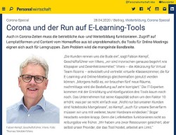 Artikel vom Magazin Personalwirtschaft mit Fabian Kempf von vitero zum Thema Corona und der Run auf E-Learning-Tools