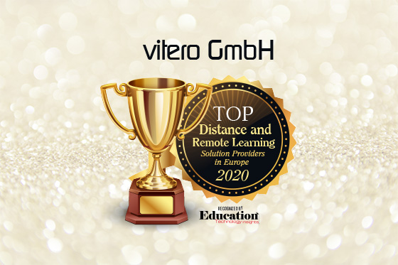 Auszeichnung für die vitero GmbH - Top 10 Distance and Remote Learning Solution Providers in Europe 2020