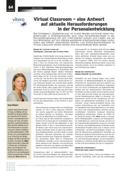 Artikel von vitero zum Thema Virtual Classroom - eine Antwort auf aktuelle Herausforderungen in der Personalentwicklung